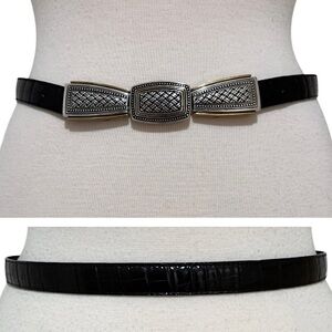 Brighton Black Belt with Silver Accents